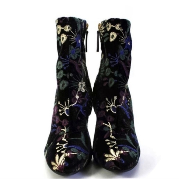 Giuseppe Zanotti Bimba Magdalena Floral Velvet Brocade Embroidered Sock Booties - Picture 3 of 9